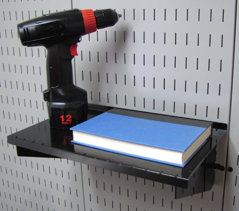 Wall Control Shelf 9in Deep Pegboard Shelf Assembly Only for use Brand Slotted Pegboard - Black - Image 2